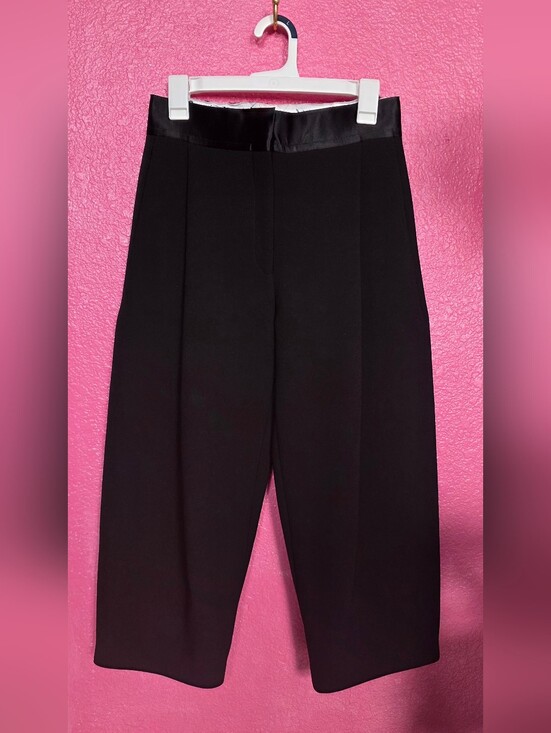 Celine Pants - CÉLINE Black Wool Wide-Leg Trousers Made in Italy